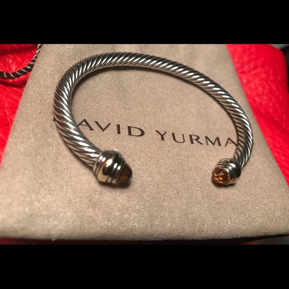 Auth. David Yurman 5mm 14k Citrine Cable Bangle - Picture 5 of 8